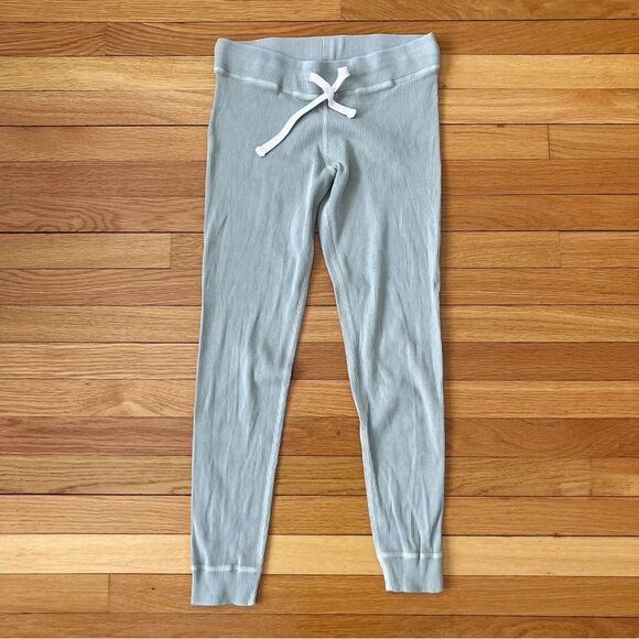 Monrow Revolve Grey Ribbed Tencel Cotton Pajama Pants Small Comfy Athleisure - Picture 1 of 8
